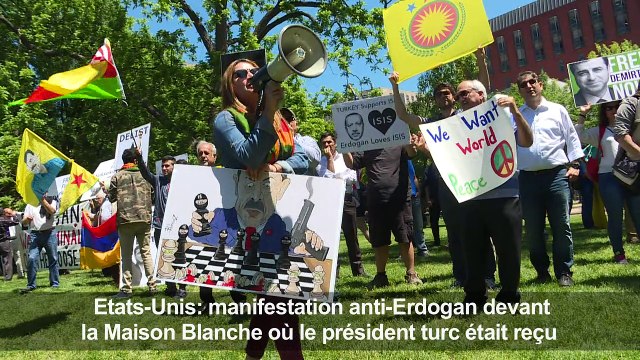 USA: Des manifestants anti-Erdogan devant la Maison-Blanche