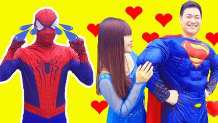 Frozen Elsa and Spiderman Love Story ♥ Spiderman Rescue Elsa from Joker Maleficent Superhero funny