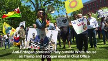 Anti-Erdogan protesters rally outside White House