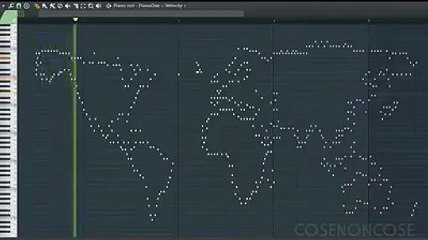 La carte du monde jouée en MIDI...