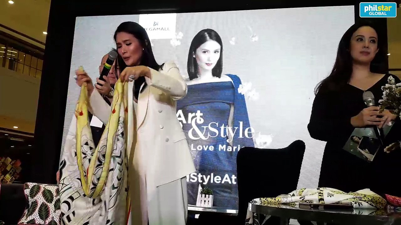 Heart Evangelista shows how to make a jacket with a scarf
