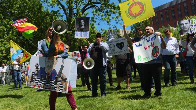 USA: Des manifestants anti-Erdogan devant la Maison-Blanche