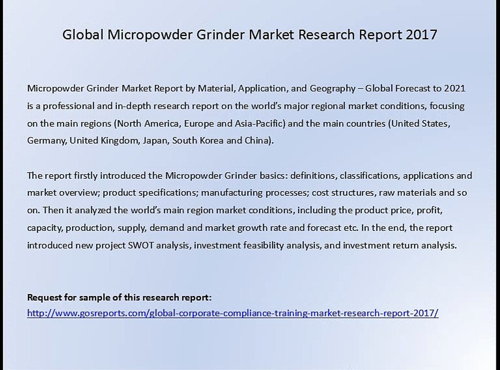 Global Micropowder Grinder Market Research Report 2017