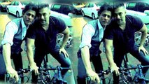 Shahrukh Salman Cycling Together On Streets Of Mumbai Early Morning