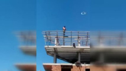 İnşaatta Tehlikeli Çalışma Kamerada