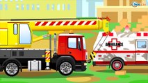 Ambulance w Police Car Car Rescue On the road Race Cars Animation Cars & Truck Cartoons for children