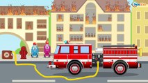 El Camión de bomberos es Rojo infantiles - Caricatura de carros - Carritos Para Niños