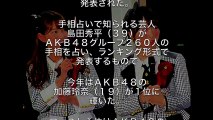 AKB48【マジギレ】恒例手相ランキング 1位は加藤玲奈 最下位の高橋朱里は「ウザい」と涙！