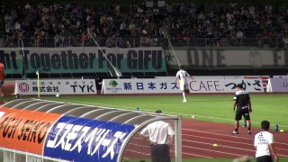 20130720 アビスパ福岡VS FC岐阜　坂田惜しいヘッド（オフサイド）