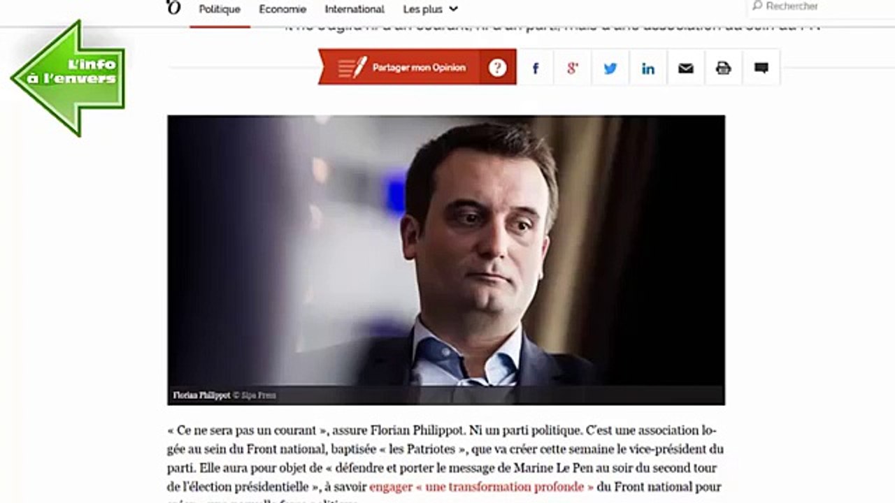 Florian PHILIPPOT lance son association "Les Patriotes" (16-05-2017)