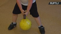 Super Strong Siberian 4-Year-Old Can Lift 9lb Kettleball 117 Times