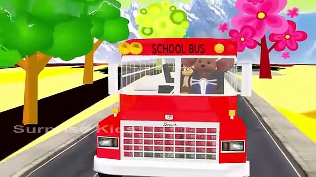 Wheel On The Bus Go Round And Round English Poem With Lyrics 3D Animated Rhymes -