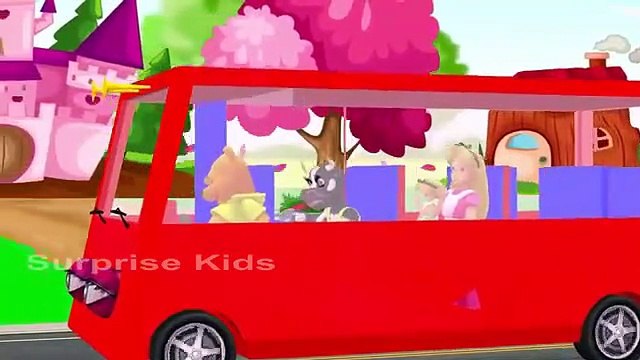 Wheel On The Bus Go Round And Round English Poem For Kids Cartoon Rhymes