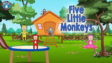 Five Little Monkeys Jumping Nursery Kids Rheymes n Song for kids