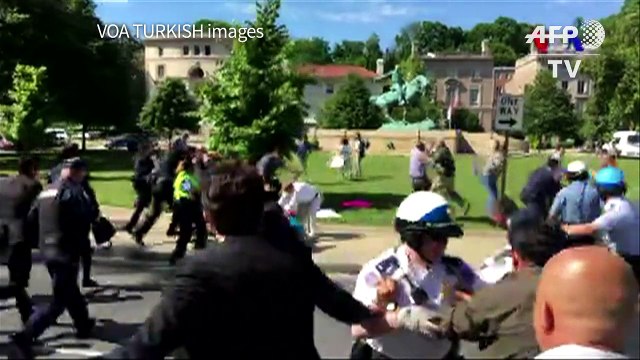 Protests turn violent outside Turkish embassy in Washington