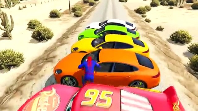 Человек Паук и Молния Маквин Цветные Машинки молния Маквин попал в Беду Детские Мультики с Машинками