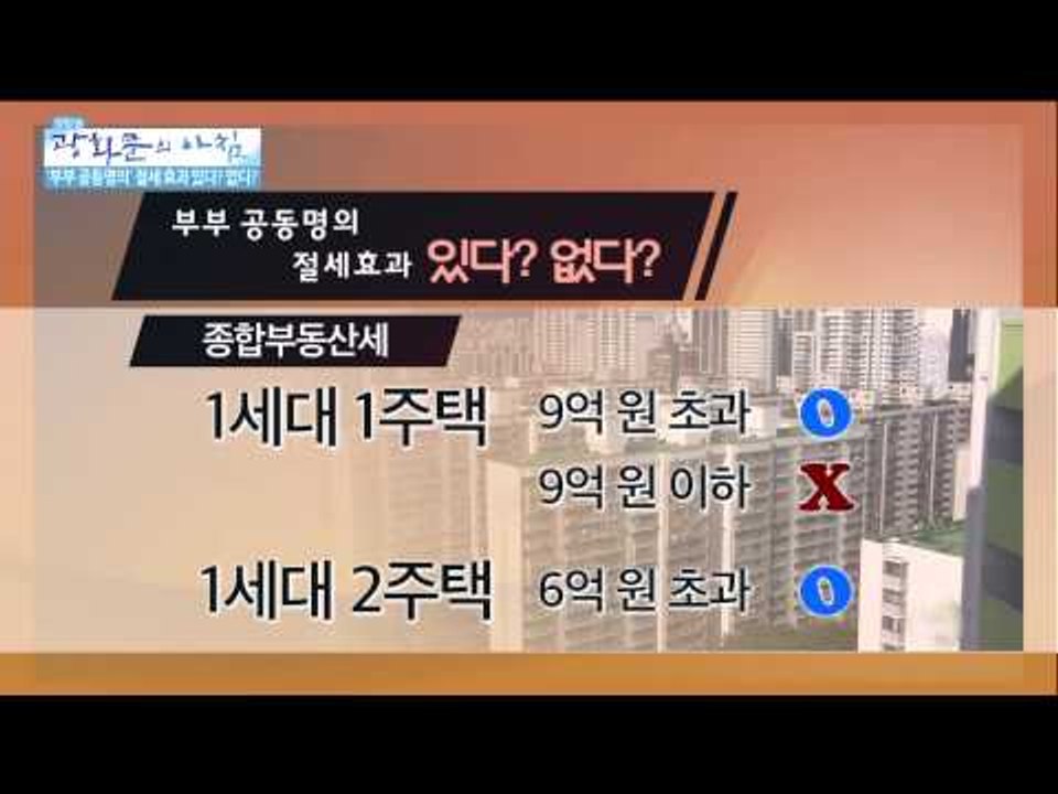 '부부 공동명의'절세효과 있다?없다? [광화문의 아침] 58회 20150827