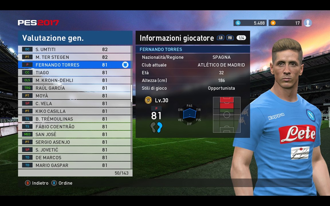 PES 2017 - Aggiornamento MyClub 18 Maggio