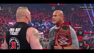 Brock Lesnar attacks New Universal Champion Goldberg onRaw, HD March 6, 2017