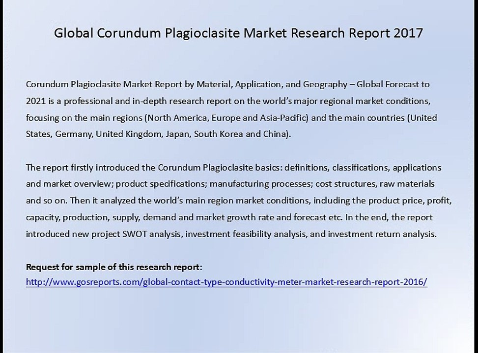 Global Corundum Plagioclasite Market Research Report 2017