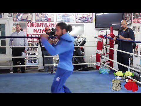 KEITH THURMAN DISPLAYS FOOTWORK & SWIFT COMBINATIONS WHILE SHADOW BOXING AS SHAWN PORTER BOUT LOOMS