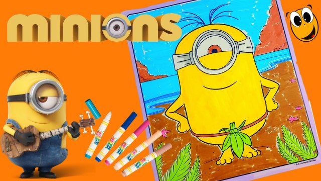 Coloring Stuart Minions Coloring Book Page Crayola magic markers ❤ KOKI DISNEY TOYS