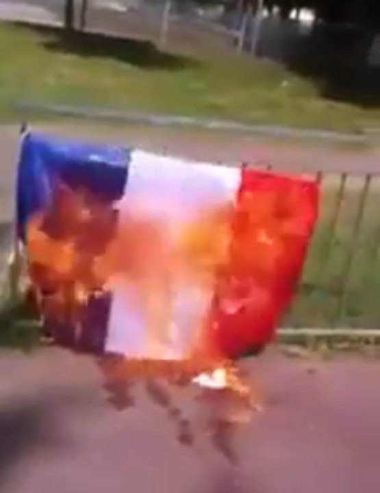 Ils brûlent un drapeau français au son de "Fils de p*te de français"