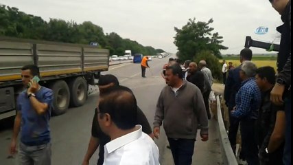 Kantardan Kaçan Tır Yan Yatınca Trafik Felç Oldu