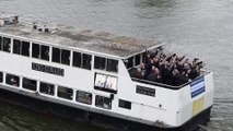 Spurs fans on a boat trip to Fulham 19 Feb 2017