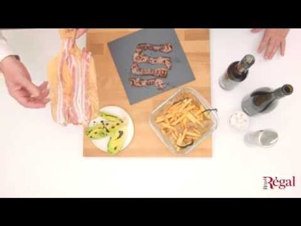 Ventrèche de porc grillée et vin rouge du Rouss...