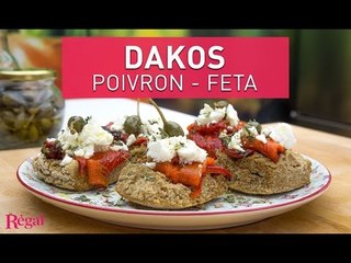 Tartines grecques aux poivrons et feta de Dina Nikolaou | regal.fr