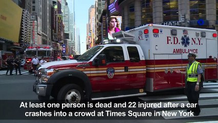 At least one dead as car hits crowd in Times Square