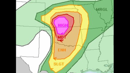 High risk warning for tornadoes — May 18, 2017
