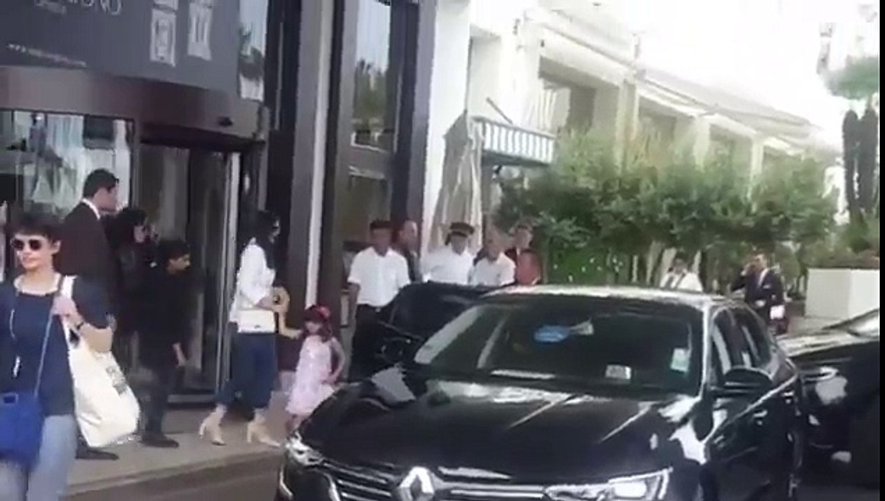 Aishwarya and Aaradhya Bachchan outside hotel Cannes 2017