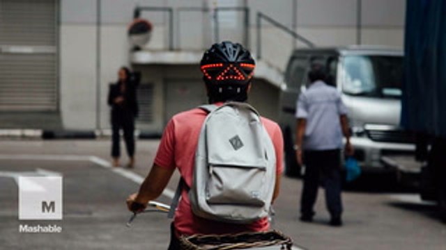 A bike helmet with turn signal lights will make rides a whole lot safer