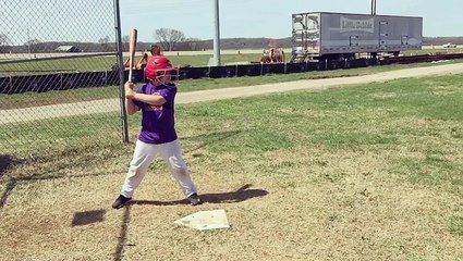 Logan Coyle Baseball Practice- Slow Mo- Age 8