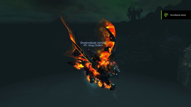 WoW: Caught the flight path at the same time as my guildie, created the mount we all really want. (Cindermane charger & Invincible)