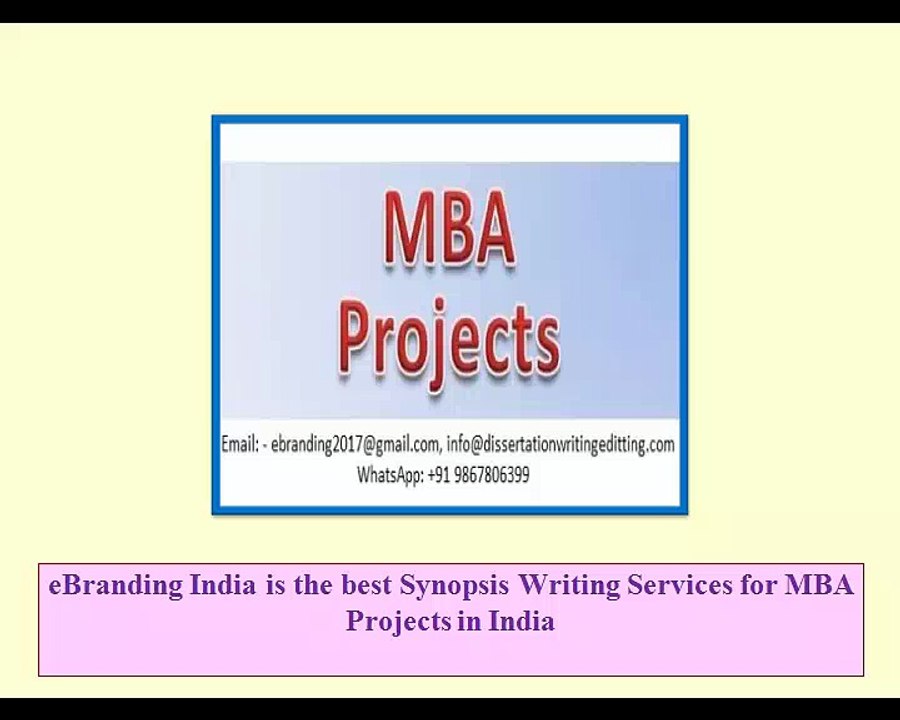 eBranding India is the best Synopsis Writing Services for MBA Projects in India