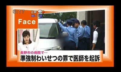 （長野）準強制わいせつの罪で医師を起訴　2016/10/17