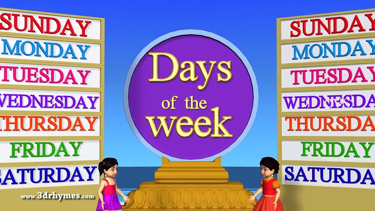 Days of the Week - 3D Animation English Nursery rhyme for children