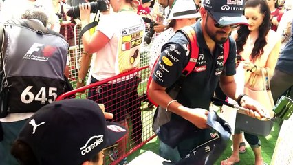 Daniel Ricciardo and Max Verstappen meet the fans in Bahrain