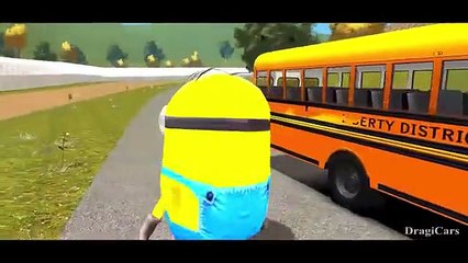 Nursery Rhymes Wheels On The Bus Go Round And Round with MINIONS 3D Animation (Kids Songs)