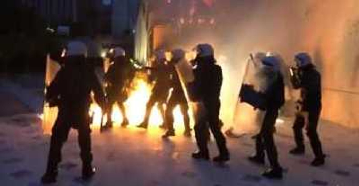 Police Face Volley of Molotov Cocktails as Latest Bailout Cuts Meet Anger in Athens