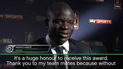 Video herunterladen: 'A huge honour' to win footballer of the year - Kante