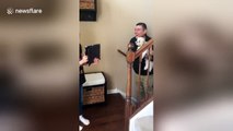 Girl's emotional reaction to being surprised with new puppy