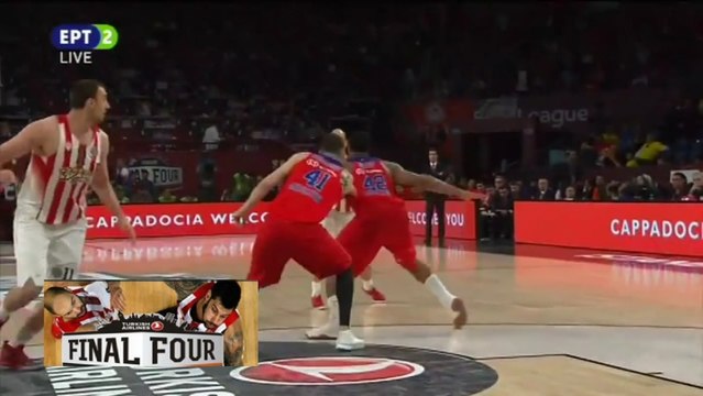 Η εντυπωσιακή πάσα Σπανούλη ανάμεσα από 2 παίκτες στον Μιλουτίνοφ – ΤΣΣΚΑ vs Ολυμπιακός – 19.05.2017