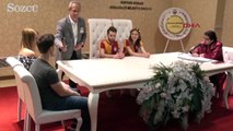 Galatasaray formasıyla nikah masasına oturdular