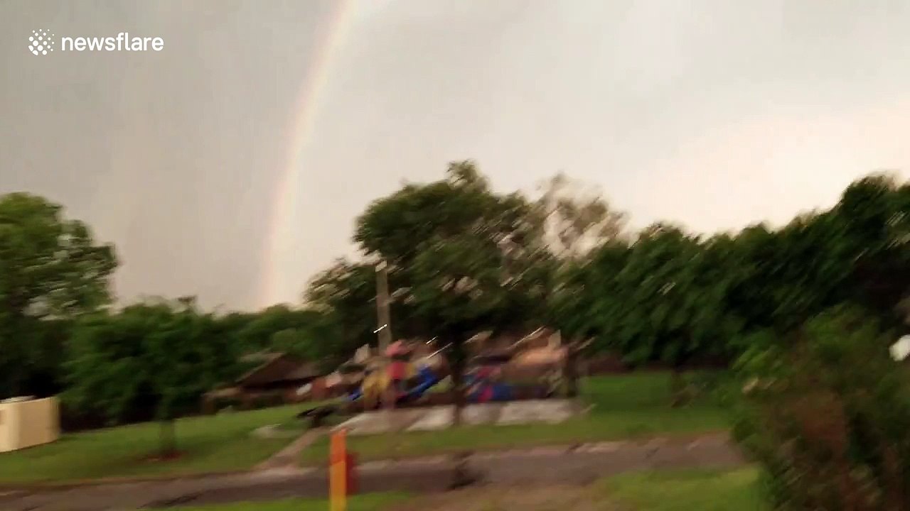 Lightning rainbow caught on camera
