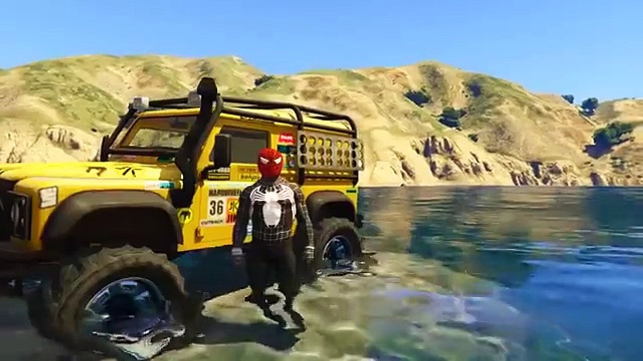 Спайдермен и Супер Экстремальное путешествие на Джипах по воде , веселый мультик игра для детей
