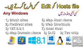 How to edit Hosts file? in Any windows, Mac OS And Linux – Urdu/Hindi